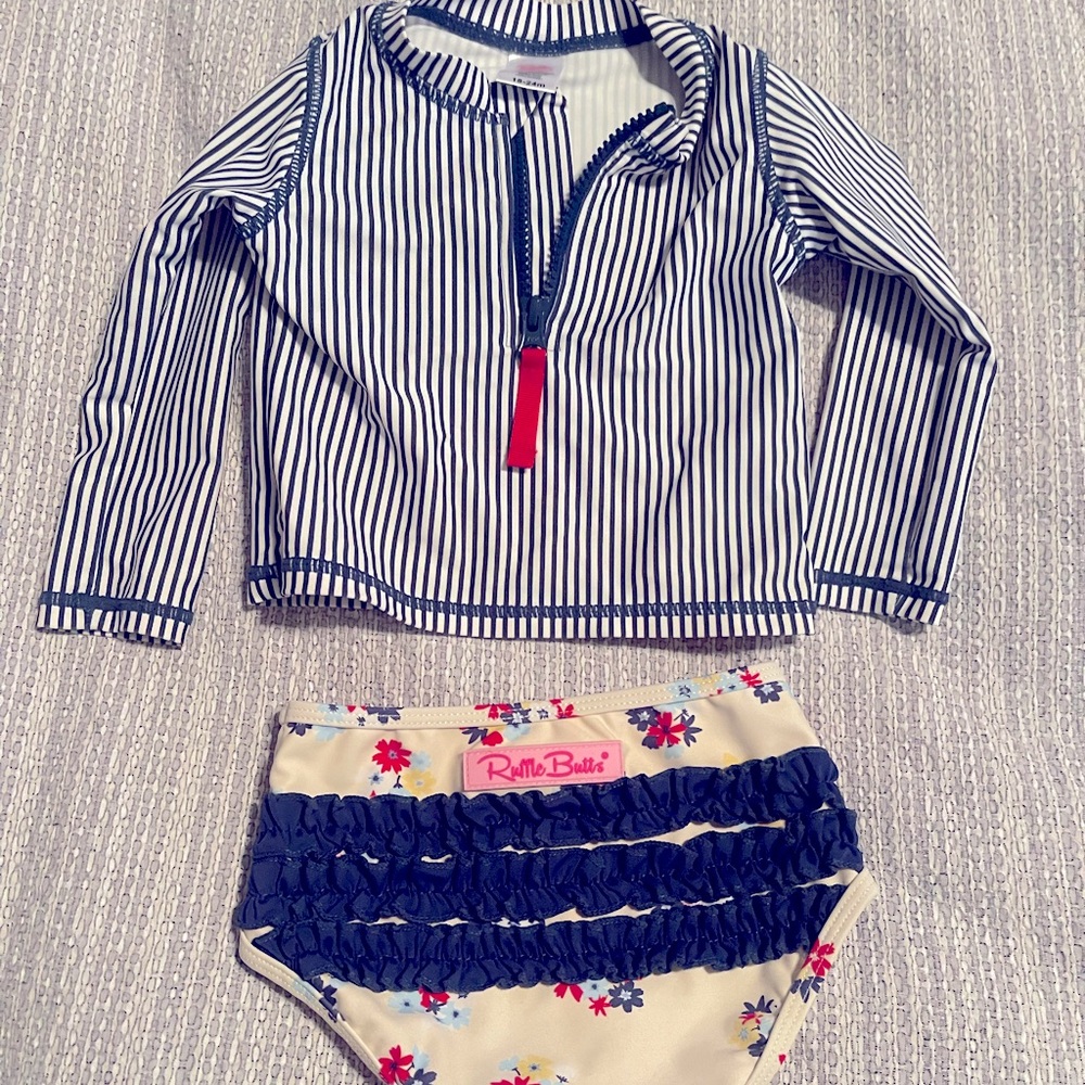 Like new, Ruffle Butts Rash Guard, 18-24 months